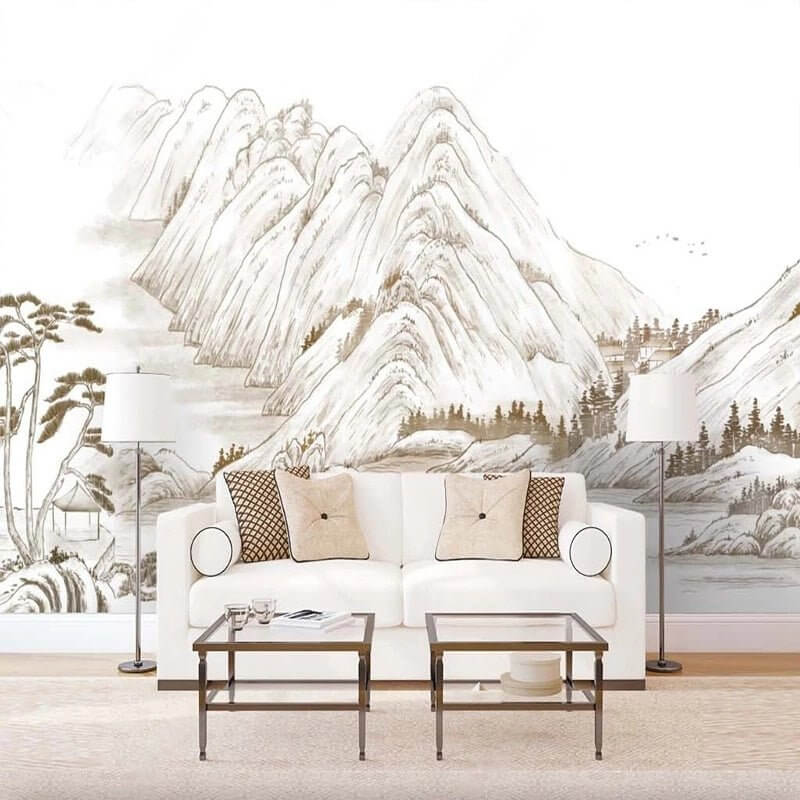 MinimalisticDecor.com-Scandi Mountains Wallpaper: Transform Your Space