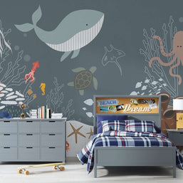 MinimalisticDecor.com-Sealife Adventure - Kids Nursery Wallpaper Mural