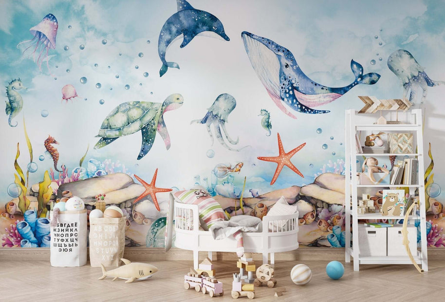 MinimalisticDecor.com-Sear World - Kids Nursery Wallpaper Mural