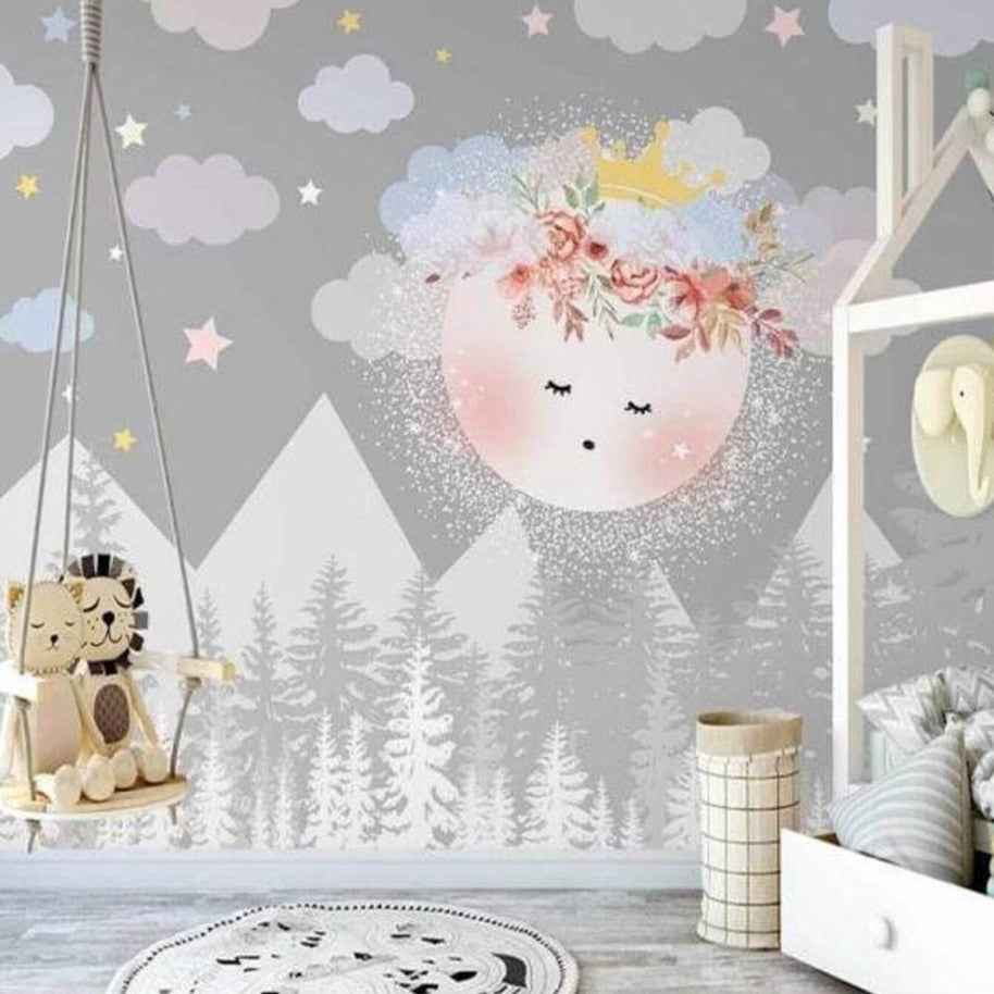 MinimalisticDecor.com-Serene Grey Mountain Peaks Wallpaper