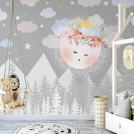 MinimalisticDecor.com-Serene Grey Mountain Peaks Wallpaper