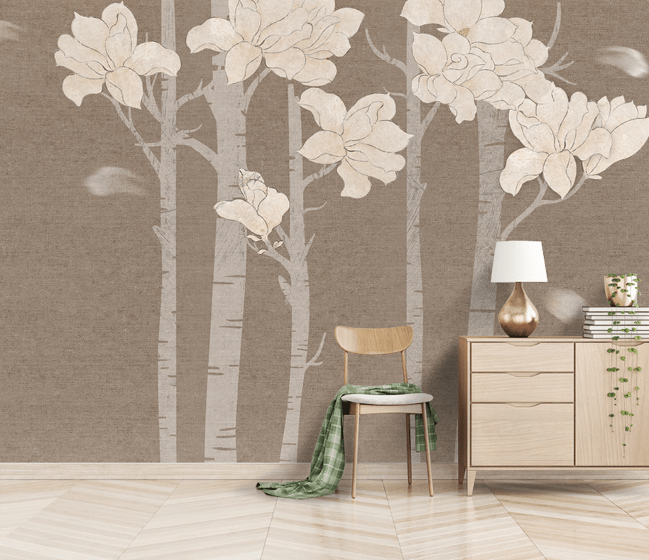 MinimalisticDecor.com-Shop Floral Trunks Wallpaper Murals - Exclusive Design