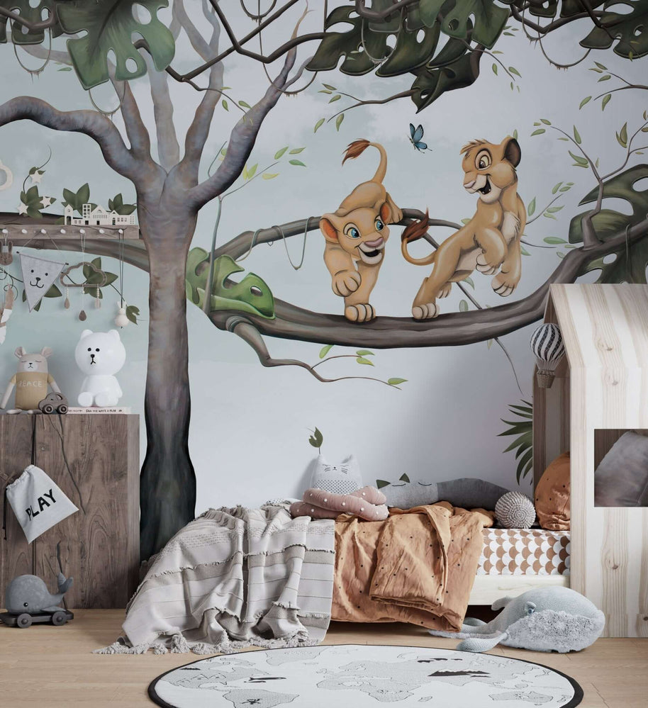 MinimalisticDecor.com-Simba & Nala Kids room Wallpaper