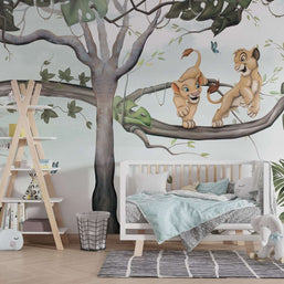 MinimalisticDecor.com-Simba & Nala Kids room Wallpaper