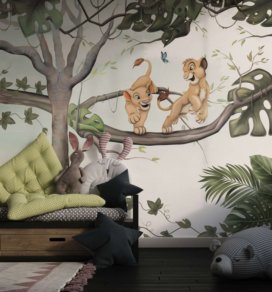 MinimalisticDecor.com-Simba & Nala Kids room Wallpaper