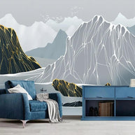 MinimalisticDecor.com-Sketchy Mountain Passage Wallpaper - Transform Your Space
