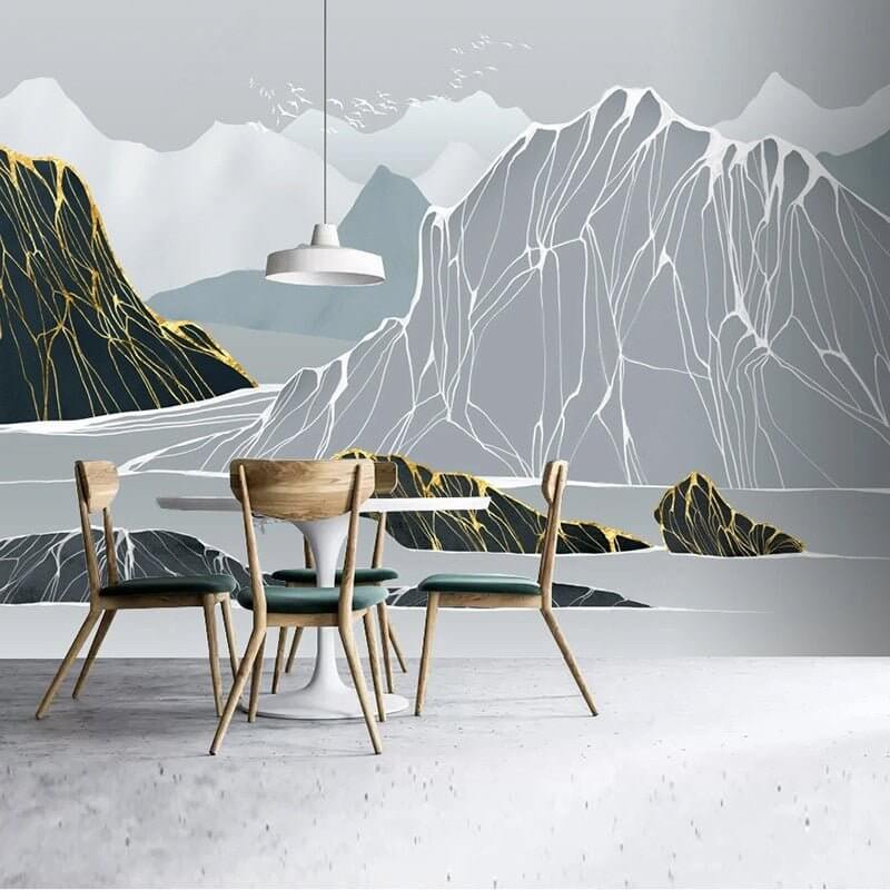 MinimalisticDecor.com-Sketchy Mountain Passage Wallpaper - Transform Your Space