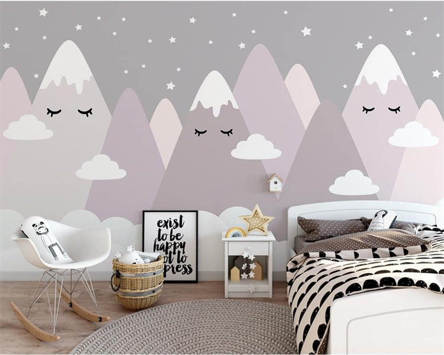 MinimalisticDecor.com-Sleeping Mountains Nursery Wallpaper