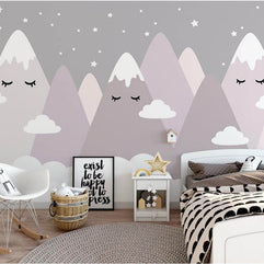 MinimalisticDecor.com-Sleeping Mountains Nursery Wallpaper