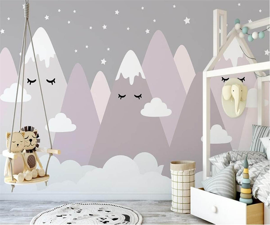 MinimalisticDecor.com-Sleeping Mountains Nursery Wallpaper