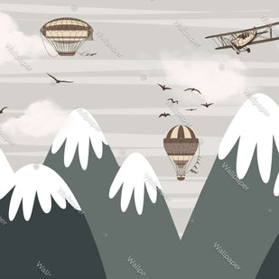 MinimalisticDecor.com-Snow Peaks Kids Room Wallpaper Mural - Transform Your Space