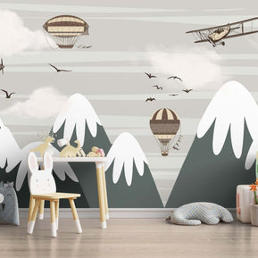 MinimalisticDecor.com-Snow Peaks Kids Room Wallpaper Mural - Transform Your Space