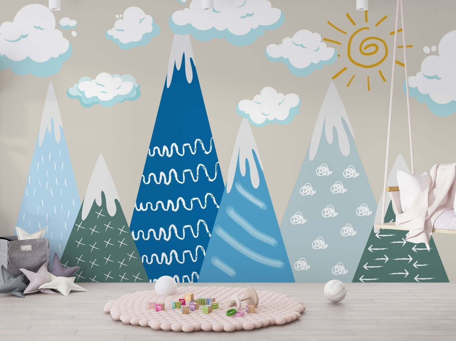 MinimalisticDecor.com-Snow Top Alps - Kids Room Wallpaper Mural