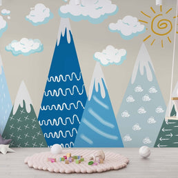 MinimalisticDecor.com-Snow Top Alps - Kids Room Wallpaper Mural