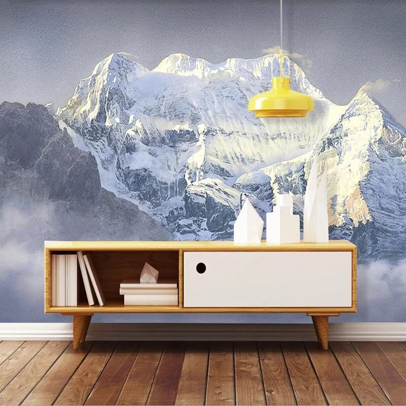MinimalisticDecor.com-Snowy Alps Wallpaper: Captivating Scenery for All Seasons