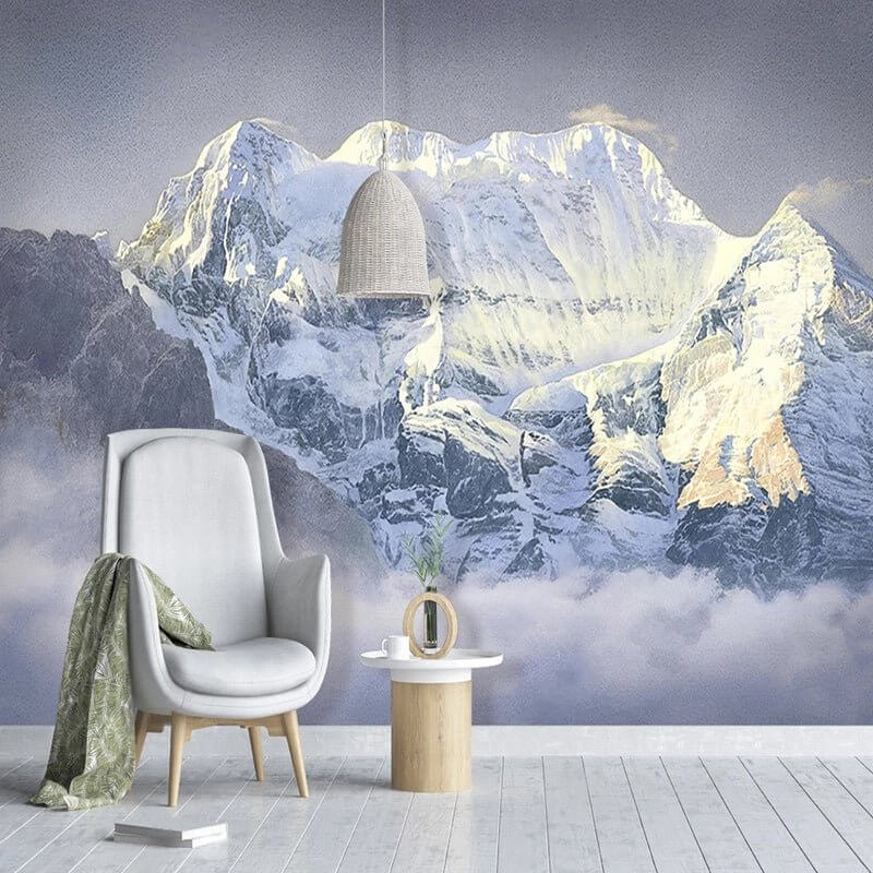 MinimalisticDecor.com-Snowy Alps Wallpaper: Captivating Scenery for All Seasons