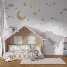 MinimalisticDecor.com-Sparkling Stars - Kids Room Wallpaper Mural