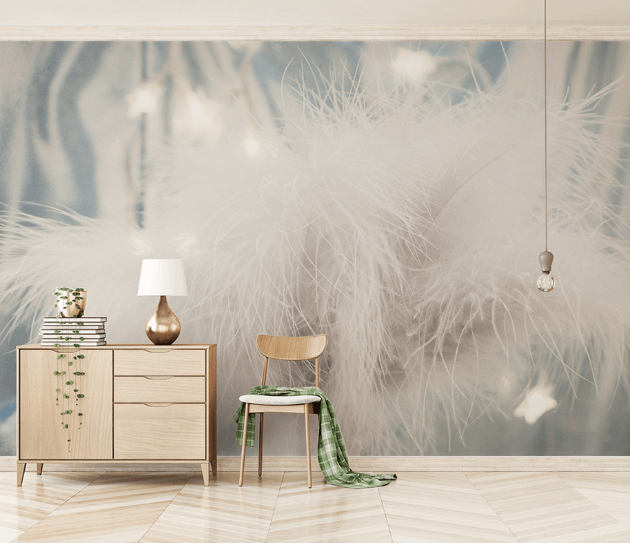 MinimalisticDecor.com-Sprinkle Cotton Blow: Leaves Wallpaper Murals