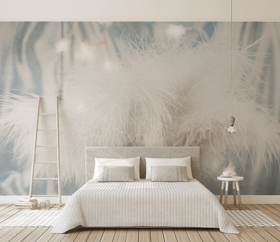 MinimalisticDecor.com-Sprinkle Cotton Blow: Leaves Wallpaper Murals