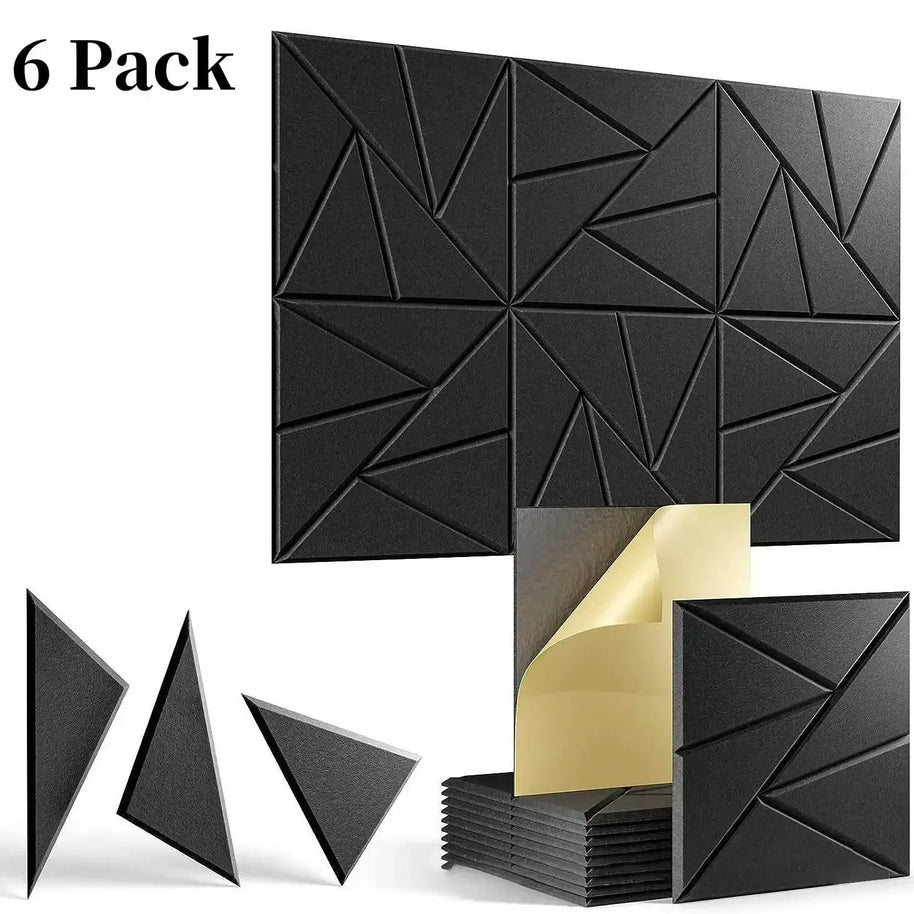 MinimalisticDecor.com-Square Hexagon Linear Acoustic Panels – Soundproof Wall Tiles 12x12in
