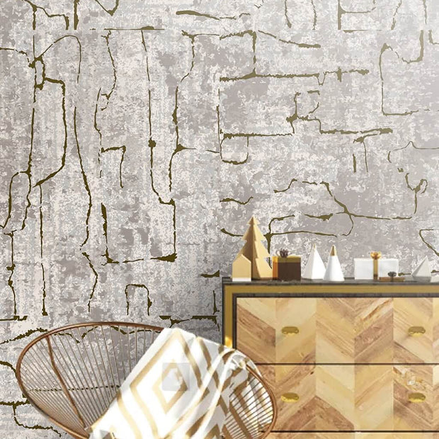MinimalisticDecor.com-Stone Effect Retro Wallpaper Mural