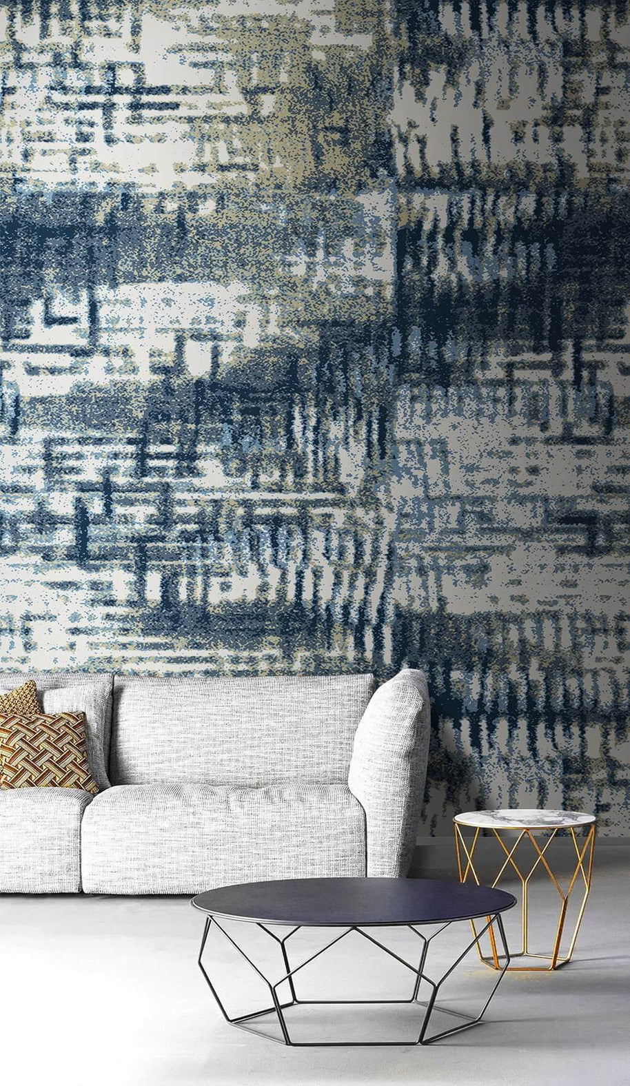 MinimalisticDecor.com-Stonewash Abstract Blues Wallpaper Mural