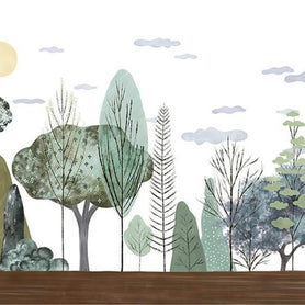MinimalisticDecor.com-Sunlit Forest Serenity Wallpaper - Transform Your Space