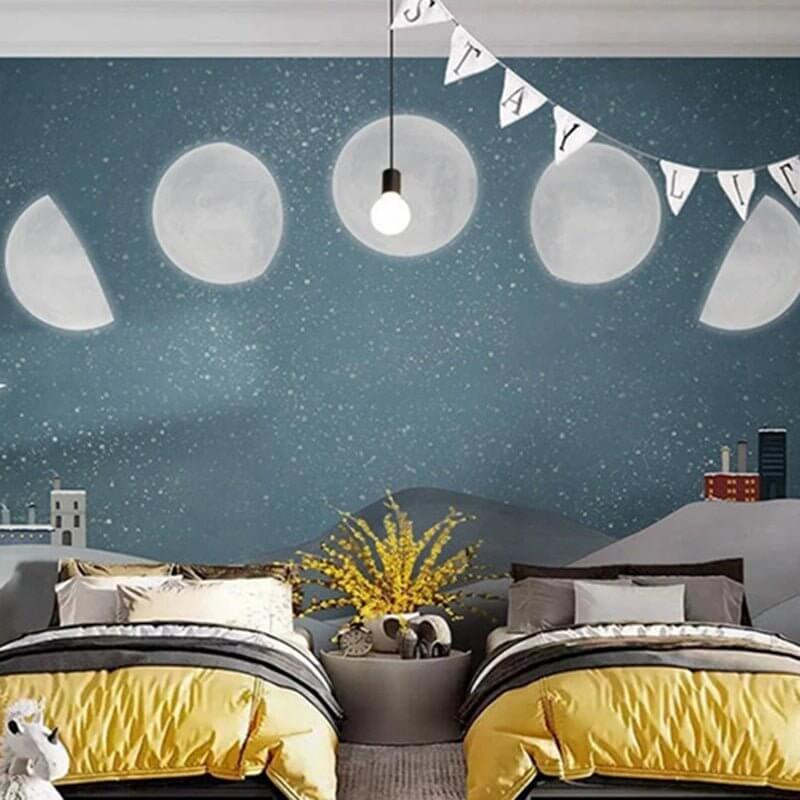MinimalisticDecor.com-Sunrise to Sunset: Moon Timings Nursery Wallpaper