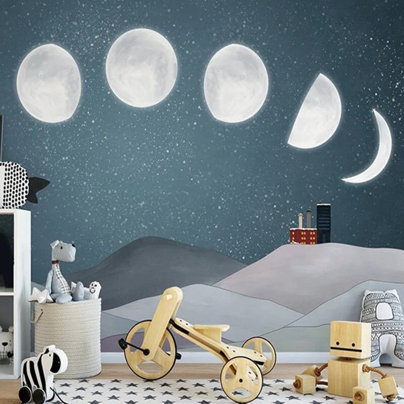 MinimalisticDecor.com-Sunrise to Sunset: Moon Timings Nursery Wallpaper
