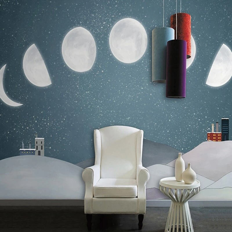 MinimalisticDecor.com-Sunrise to Sunset: Moon Timings Nursery Wallpaper
