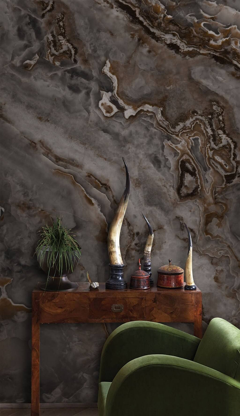 MinimalisticDecor.com-Suttle Black Marble Wallpaper Mural
