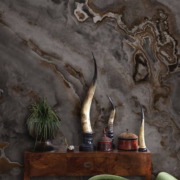 MinimalisticDecor.com-Suttle Black Marble Wallpaper Mural
