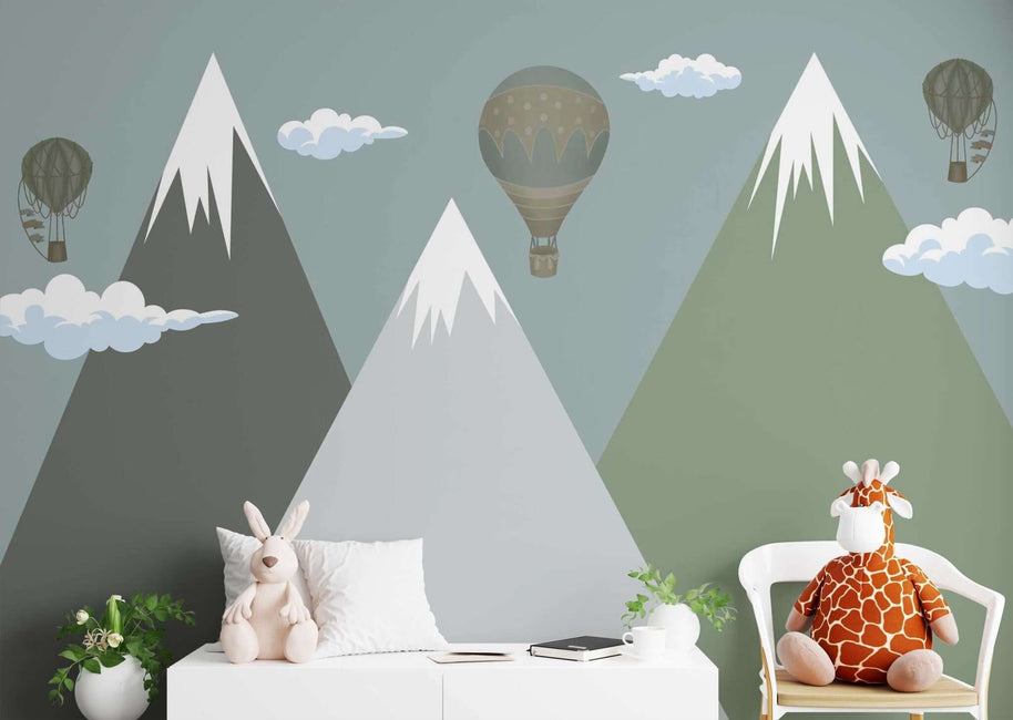 MinimalisticDecor.com-Swiss Alps Snow: Kids Room Wallpaper Mural