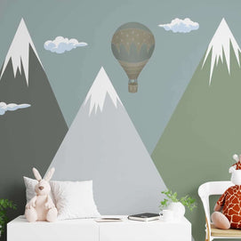 MinimalisticDecor.com-Swiss Alps Snow: Kids Room Wallpaper Mural