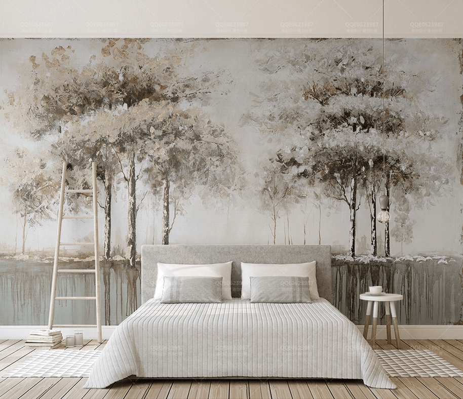 MinimalisticDecor.com-Tall Brown Trees Wallpaper Murals