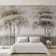 MinimalisticDecor.com-Tall Brown Trees Wallpaper Murals