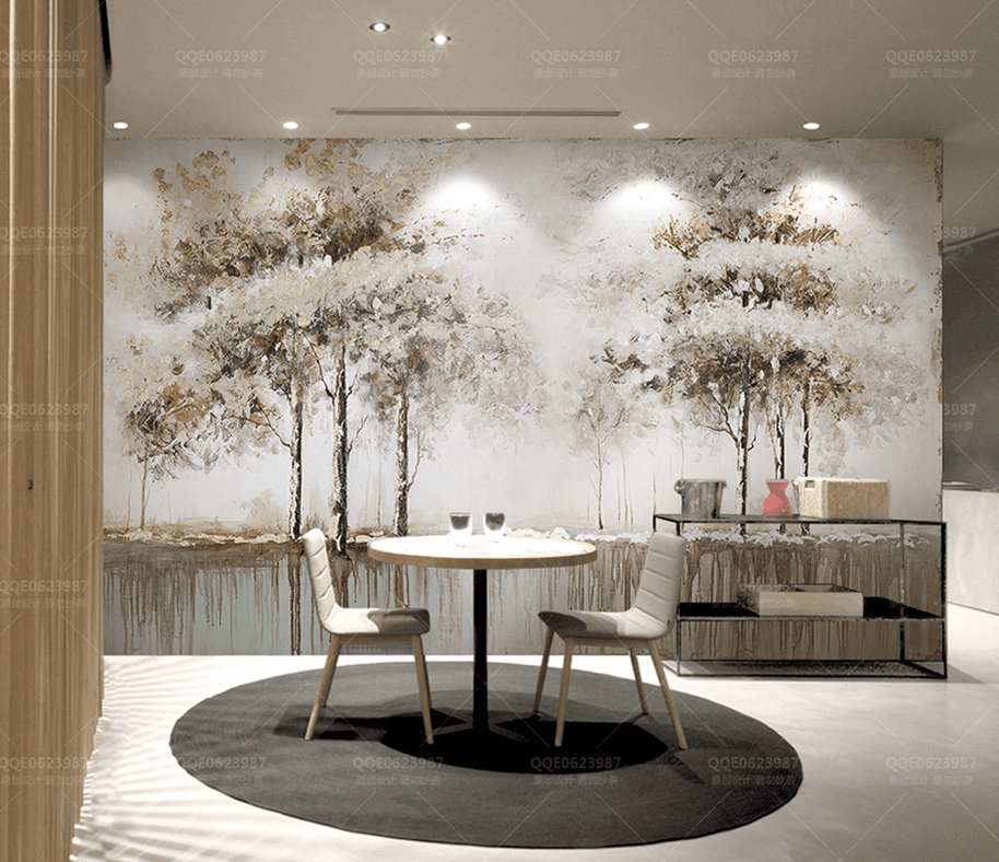 MinimalisticDecor.com-Tall Brown Trees Wallpaper Murals