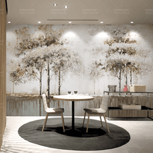 MinimalisticDecor.com-Tall Brown Trees Wallpaper Murals