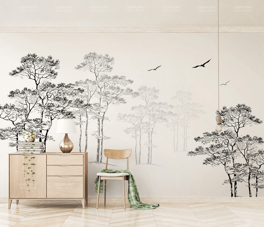 MinimalisticDecor.com-Tall Trees Wallpaper Murals – Transform Your Space