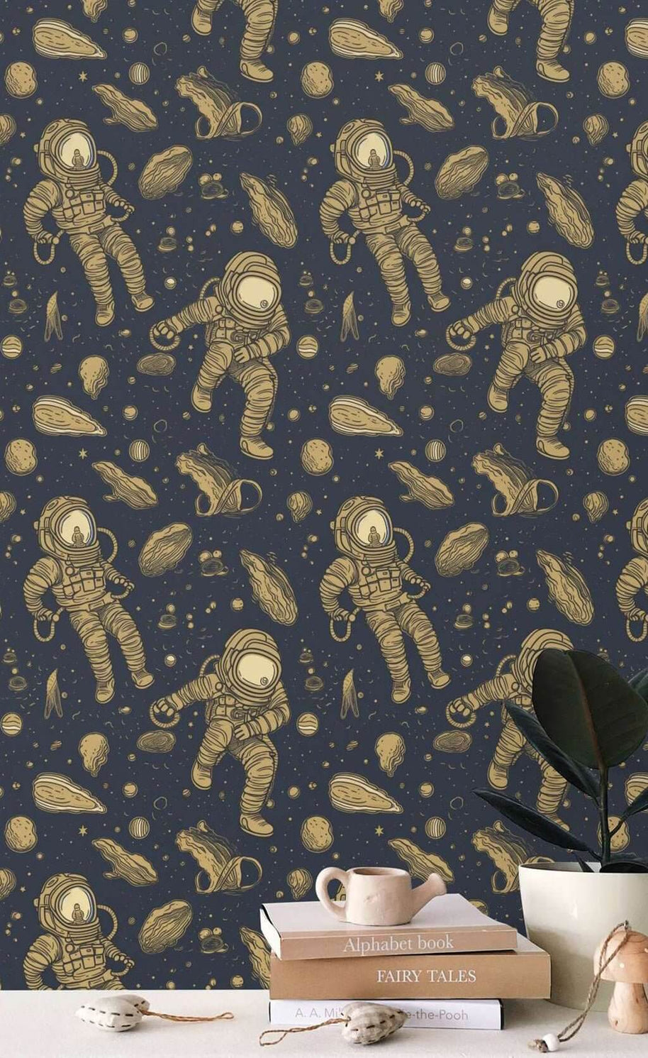 MinimalisticDecor.com-The Astronaut Dance Wallpaper Mural for Kids Room