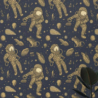 MinimalisticDecor.com-The Astronaut Dance Wallpaper Mural for Kids Room