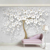 MinimalisticDecor.com-Tree with White Flowers Wallpaper - Stunning Nature Wall Art