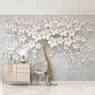 MinimalisticDecor.com-Tree with White Flowers Wallpaper - Stunning Nature Wall Art