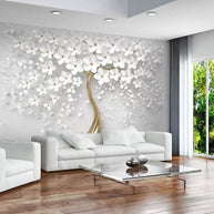 MinimalisticDecor.com-Tree with White Flowers Wallpaper - Stunning Nature Wall Art