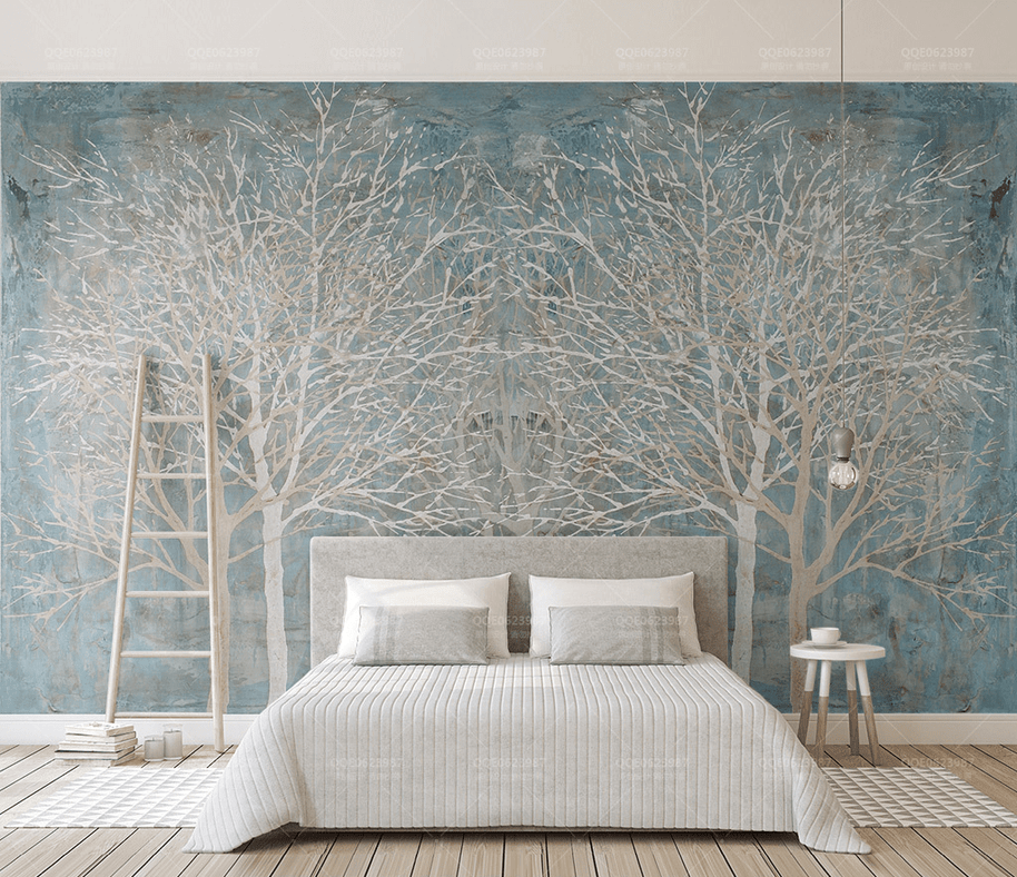 MinimalisticDecor.com-Trees Winter Wallpaper Murals