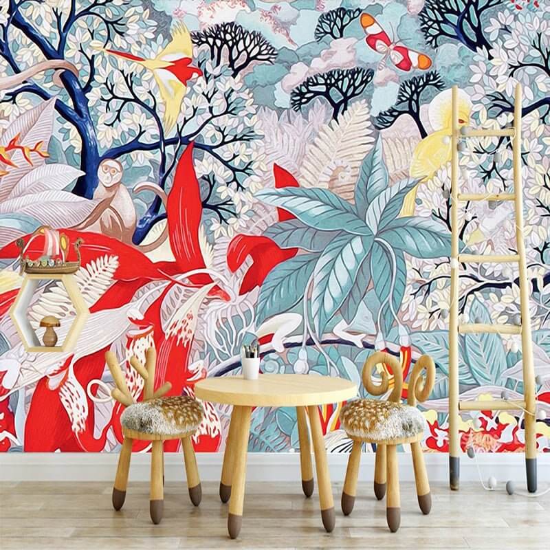 MinimalisticDecor.com-Tropical Colour of Life Wallpaper: Vibrant and Exotic