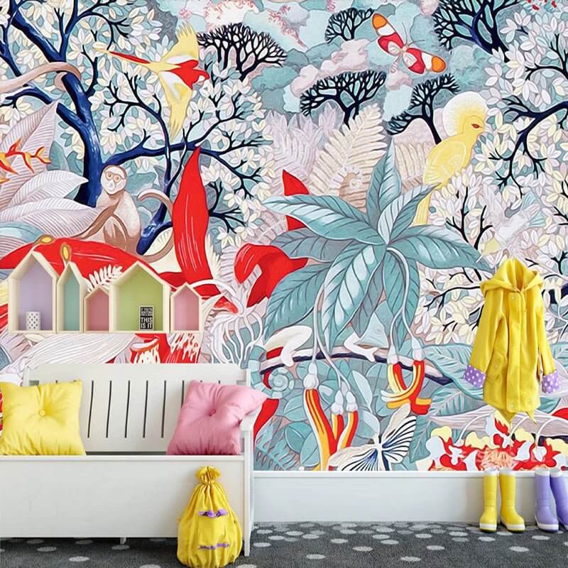 MinimalisticDecor.com-Tropical Colour of Life Wallpaper: Vibrant and Exotic