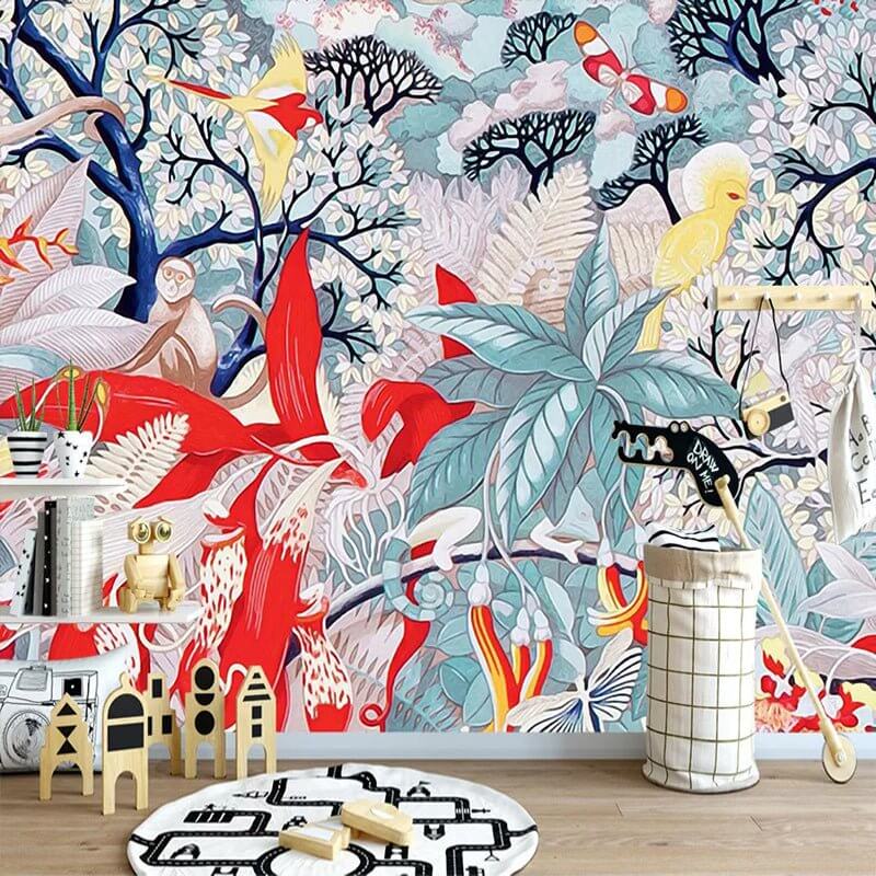 MinimalisticDecor.com-Tropical Colour of Life Wallpaper: Vibrant and Exotic