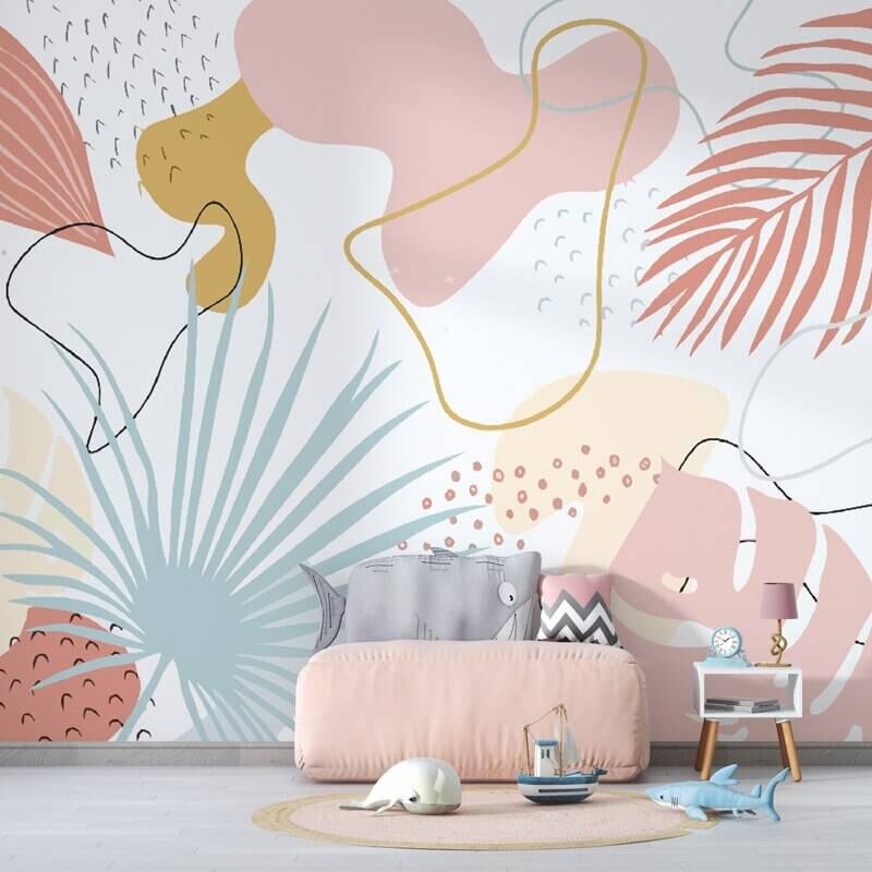 MinimalisticDecor.com-Tropical Dream Bedroom Wallpaper Mural