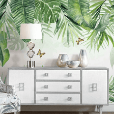 MinimalisticDecor.com-Tropical Forest Leaves Wallpaper Murals